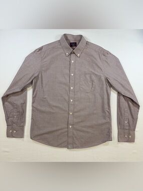 UNTUCKit Men's Button-Down Shirt in Taupe/Brown